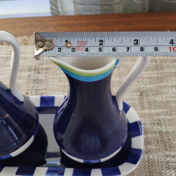 Living Art Stoneage VTG Cruet Set of 3 Carleen Gaby Stoneage Handpainted - Picture 11 of 13